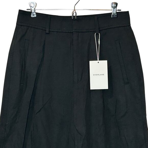 Everlane The Way High Drape Pant Wide Leg Hi-Rise Black Women 4S Inseam 29.5 NWT - Picture 5 of 12